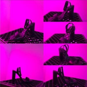 Black Open Toe Heels